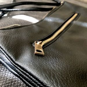 Faux Black Leather Purse